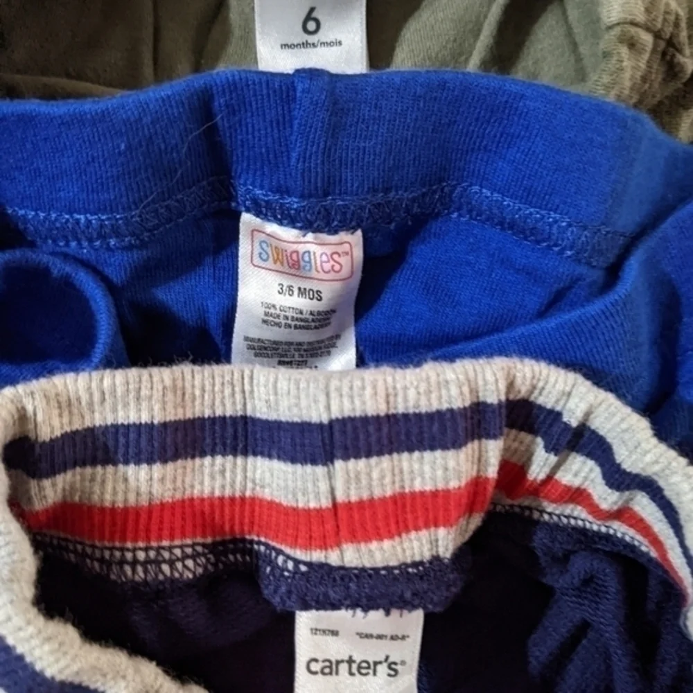 Baby boys Carter's and  Swiggles cotton pants camouflage blue size 0-3& 6 months